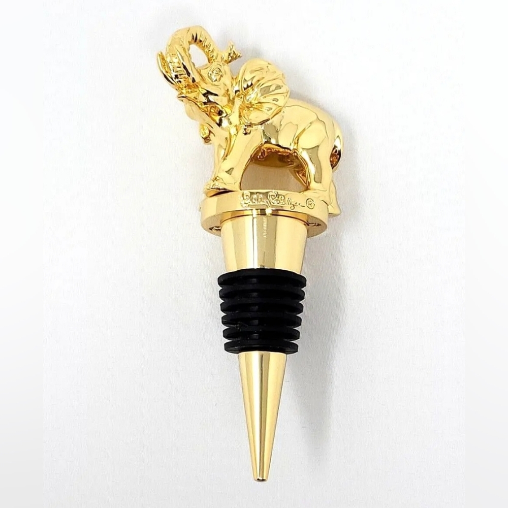 Lilly Pulitzer Elephant Wine Bottle Stopper ~ Gold Metallic ~ #GWP 002458